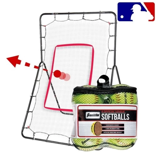 FRANKLIN SOFTBALL PITCH RETURN & 4 SOFTBALLS SET