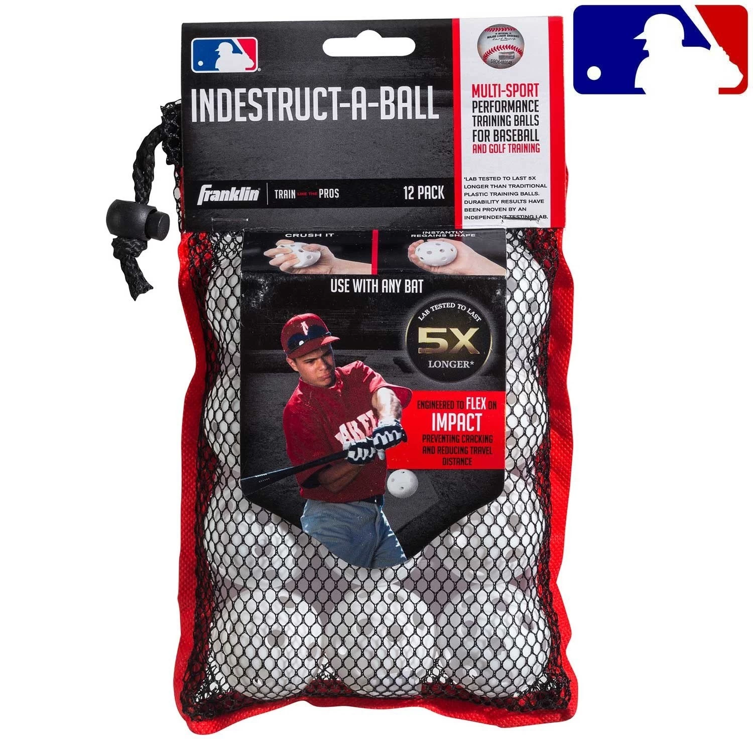Franklin MLB® 5 INDESTRUCT-A-BALLS MICRO BASEBALL-WHITE