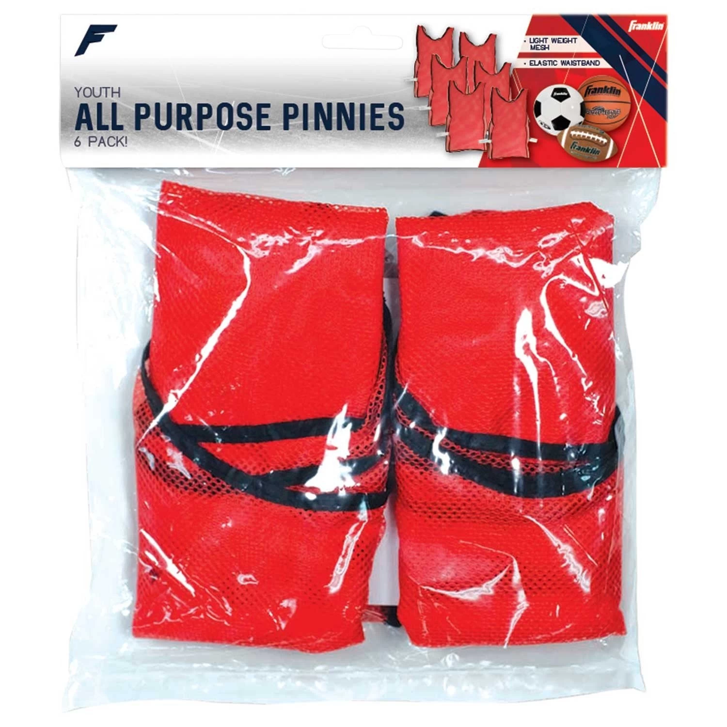 Franklin YOUTH PRACTICE PINNIES - 6 PACK - RED - Image 2