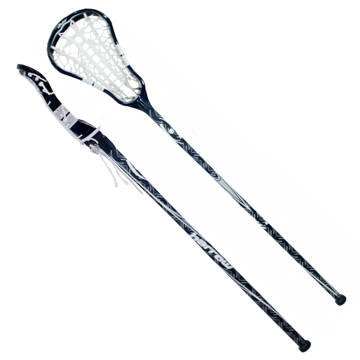 Harrow SOLO ONE-PIECE LACROSSE STICK, STRUNG, NAVY/SILVER